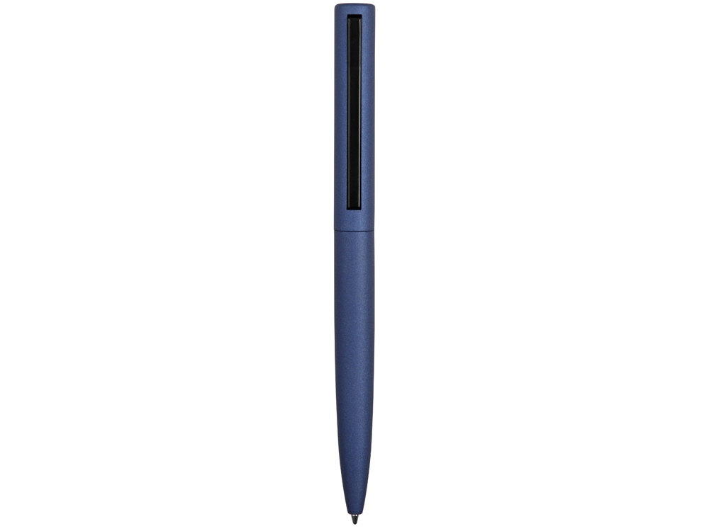 Ручка металлическая шариковая Bevel, синий/черный-2