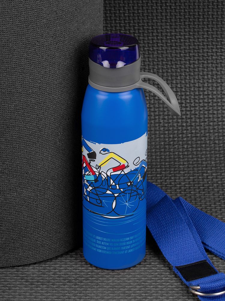 Бутылка для воды Billy Gym, матовая синяя-3