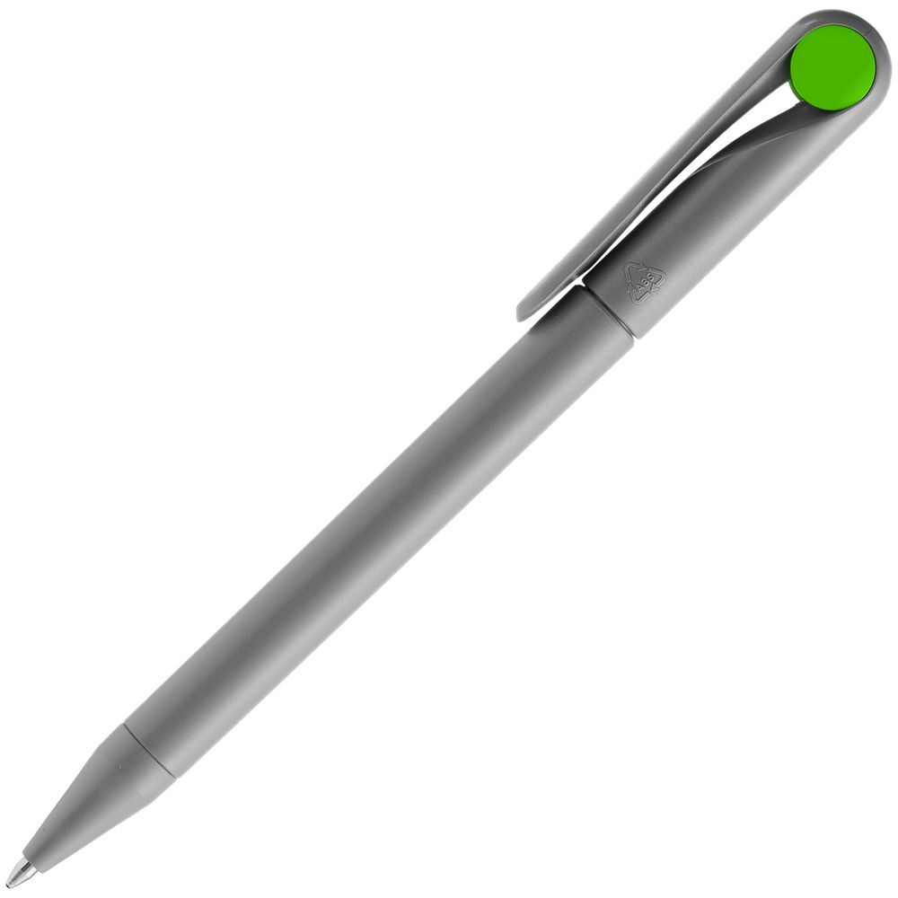 Ручка шариковая Prodir DS1 TMM Dot, серая с ярко-зеленым-1
