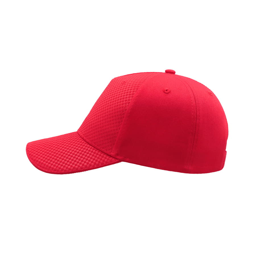Бейсболка GEAR, 5 клиньев, застежка на липучке, красный-2