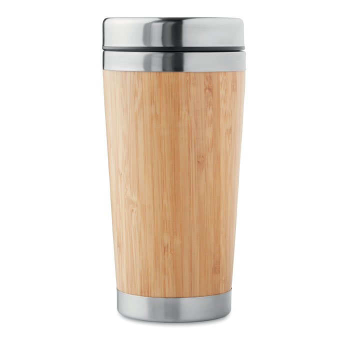 Термокружка с бамбуком 400ml, древесный-5