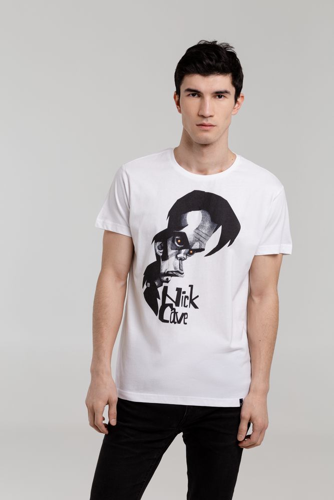 Футболка «Меламед. Nick Cave», белая-0