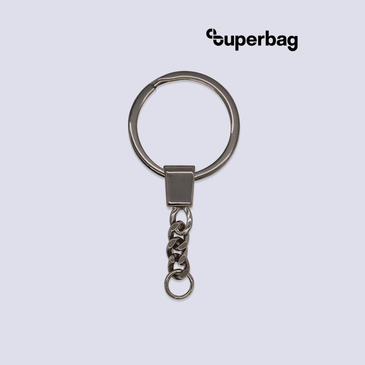 Кольцо с цепочкой Ring для обвеса, L=7см (чёрный никель)-0