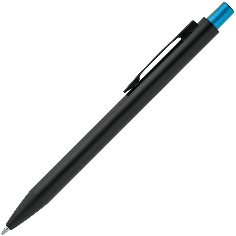 Ручка шариковая Chromatic, черная с голубым-1