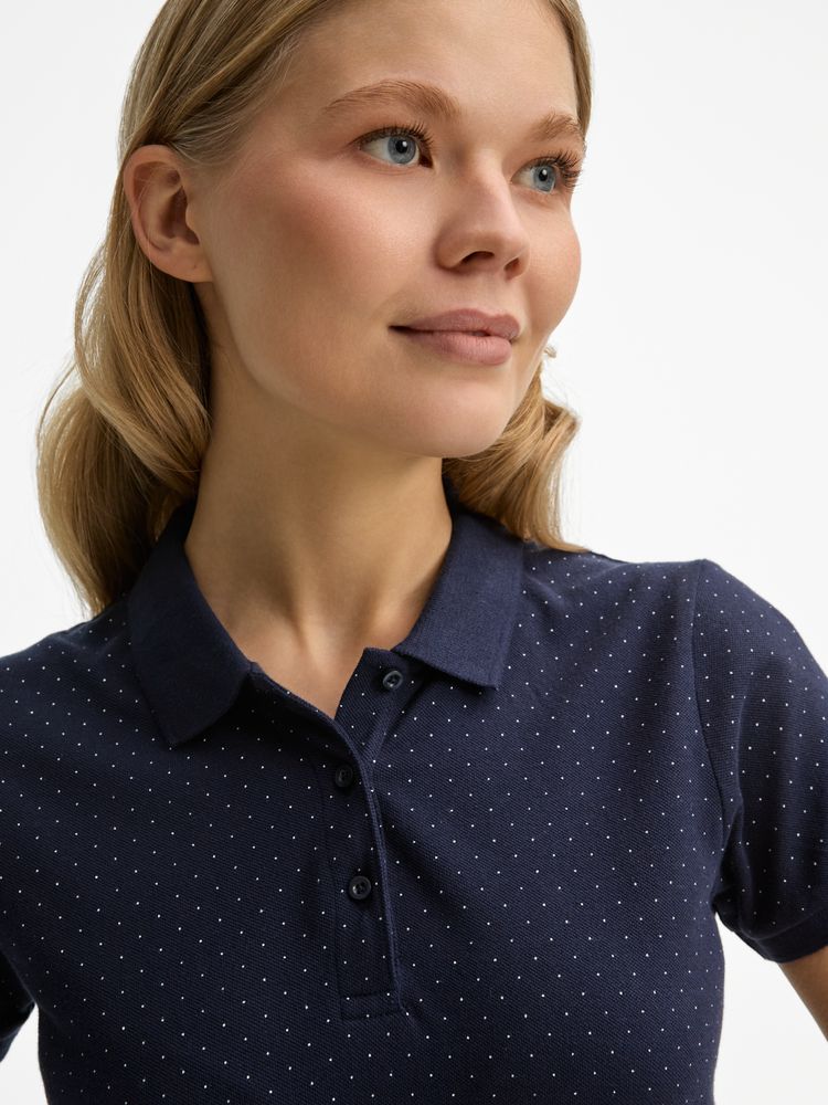 Рубашка поло женская Brandy Women, темно-синяя с белым-5