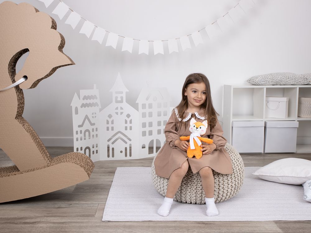 Мягкая игрушка Beastie Toys, лисенок с белым шарфом-6