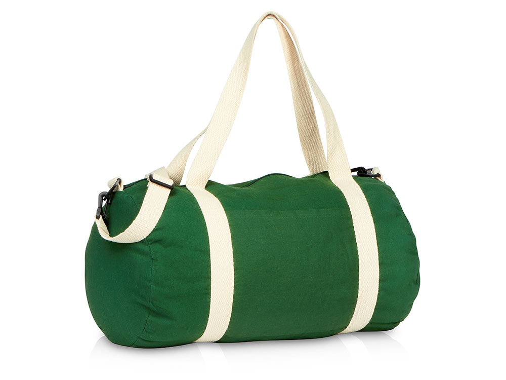 Хлопковая сумка Barrel Duffel, зеленый/бежевый-0