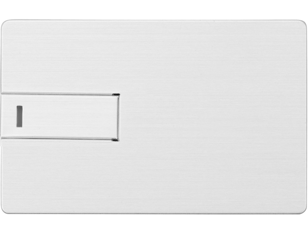 Флеш-карта USB 2.0 16 Gb в виде металлической карты Card Metal, серебристый-2