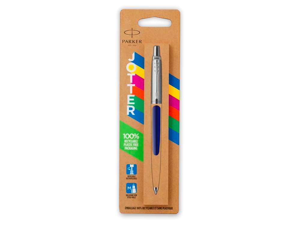 Шариковая ручка Parker Jotter ORIGINALS NAVY BLUE CT (2747C), стержень: M blue ЭКО-УПАКОВКА-1