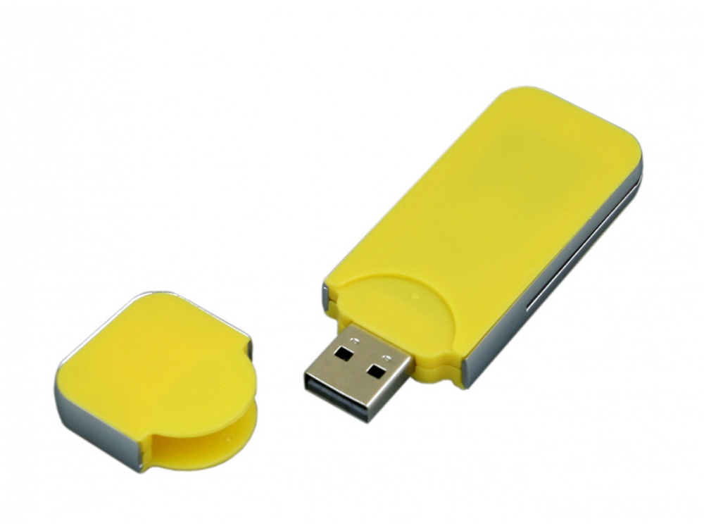 USB-флешка на 64 ГБ в стиле I-phone, прямоугольнй формы, желтый-1