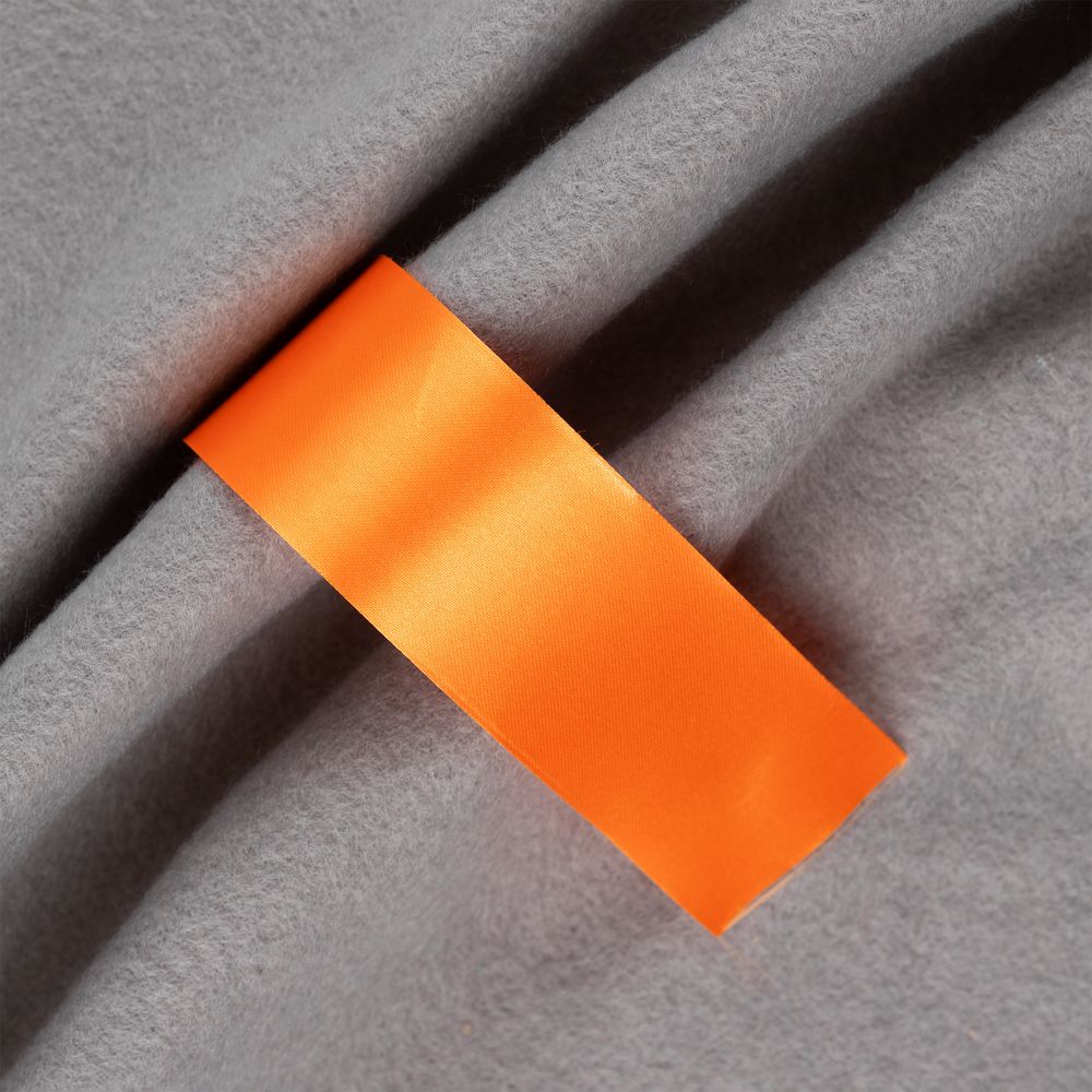 Лента сатиновая Satin 35 S, оранжевая, 10 см-0