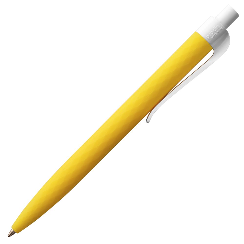Ручка шариковая Prodir QS01 PMP-P, желтая с белым-2