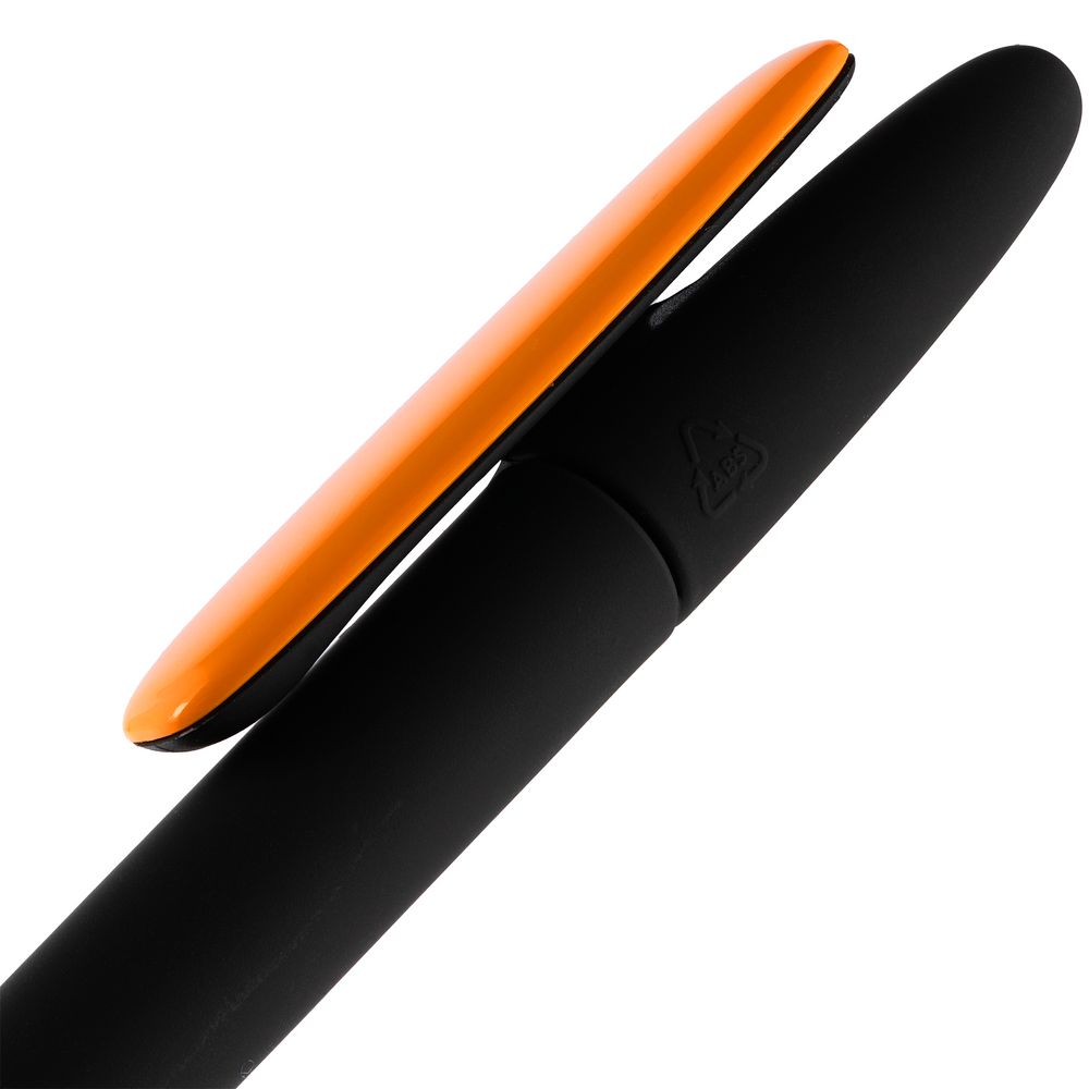 Ручка шариковая Prodir DS5 TRR-P Soft Touch, черная с оранжевым-3