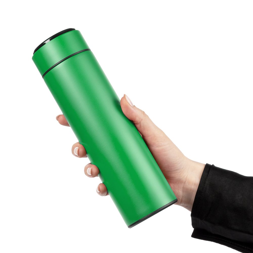Смарт-бутылка с заменяемой батарейкой Long Therm, зеленая-6