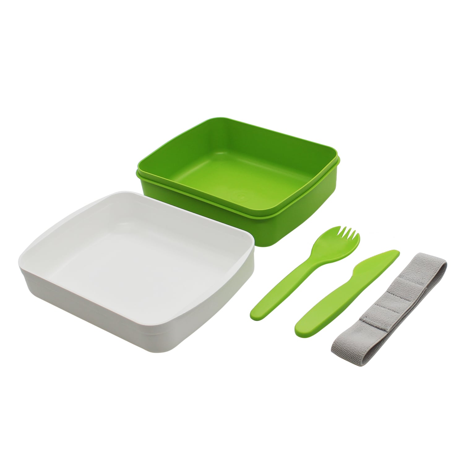 Ланч-бокс Lunch Green Line со столовыми приборами (салатовый)-3