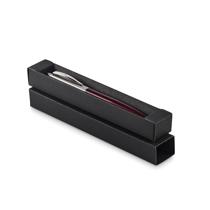 Push button pen in box, красного бургундского вина-0