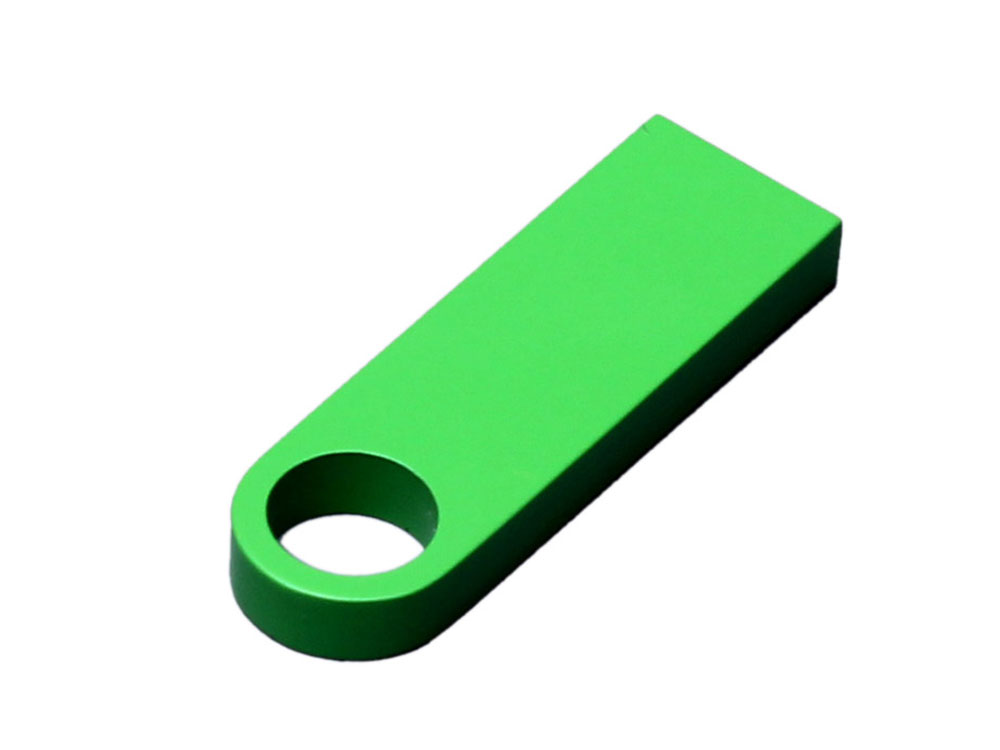 USB 2.0-флешка на 512 Мбайт с мини чипом и круглым отверстием, зеленый-1