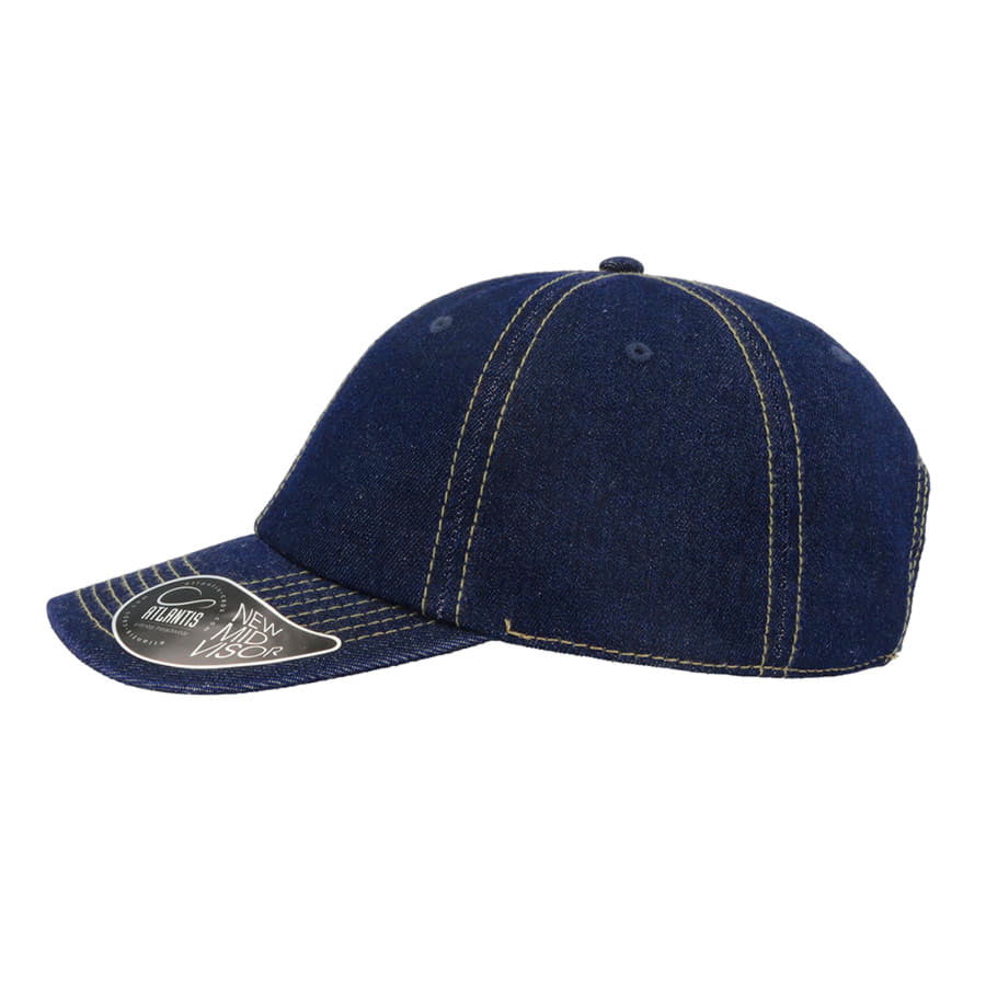 Бейсболка DAD HAT, 6 клиньев, металлическая застежка, джинсовый-3
