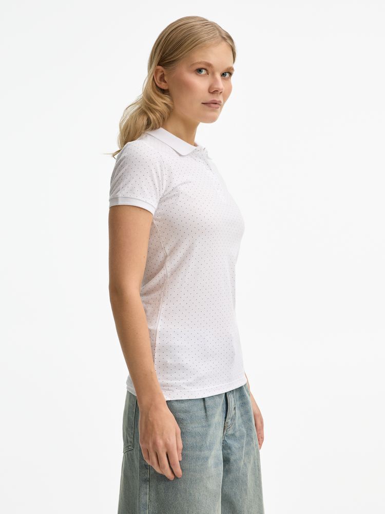 Рубашка поло женская Brandy Women, белая с темно-синим-3