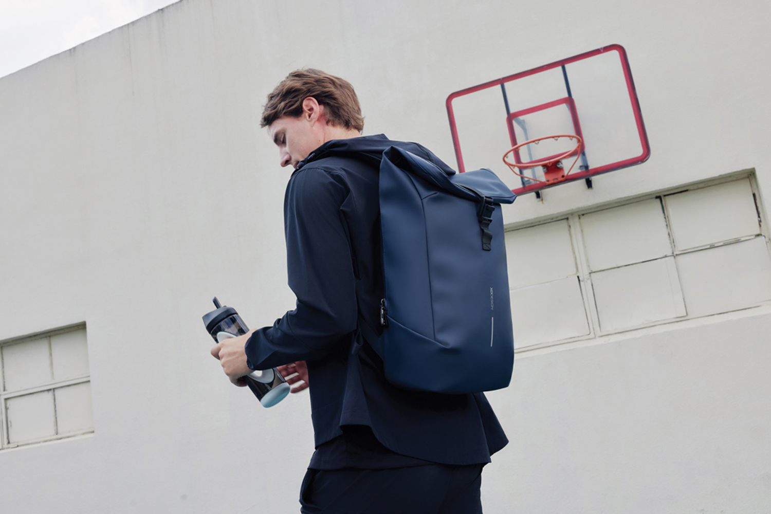 Антикражный водонепроницаемый рюкзак Urban Flap-Top, темно-синий-3
