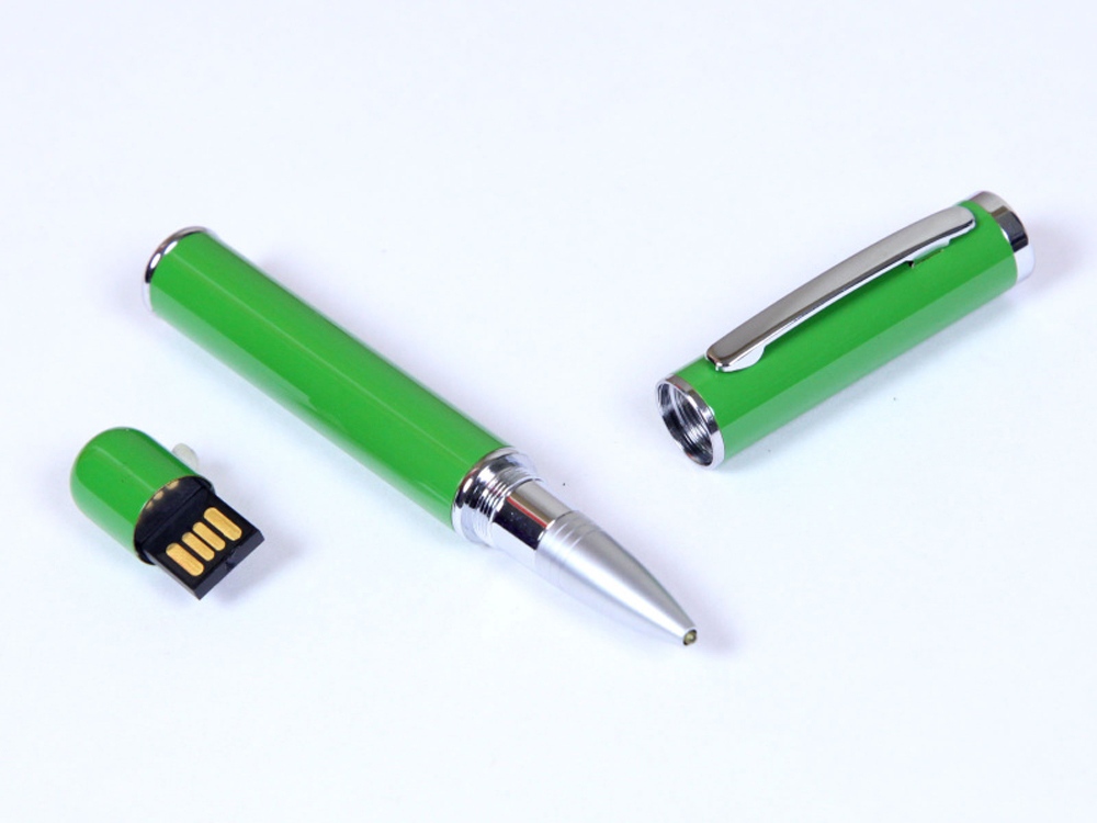 USB-флешка на 16 Гб в виде ручки с мини чипом, зеленый-0