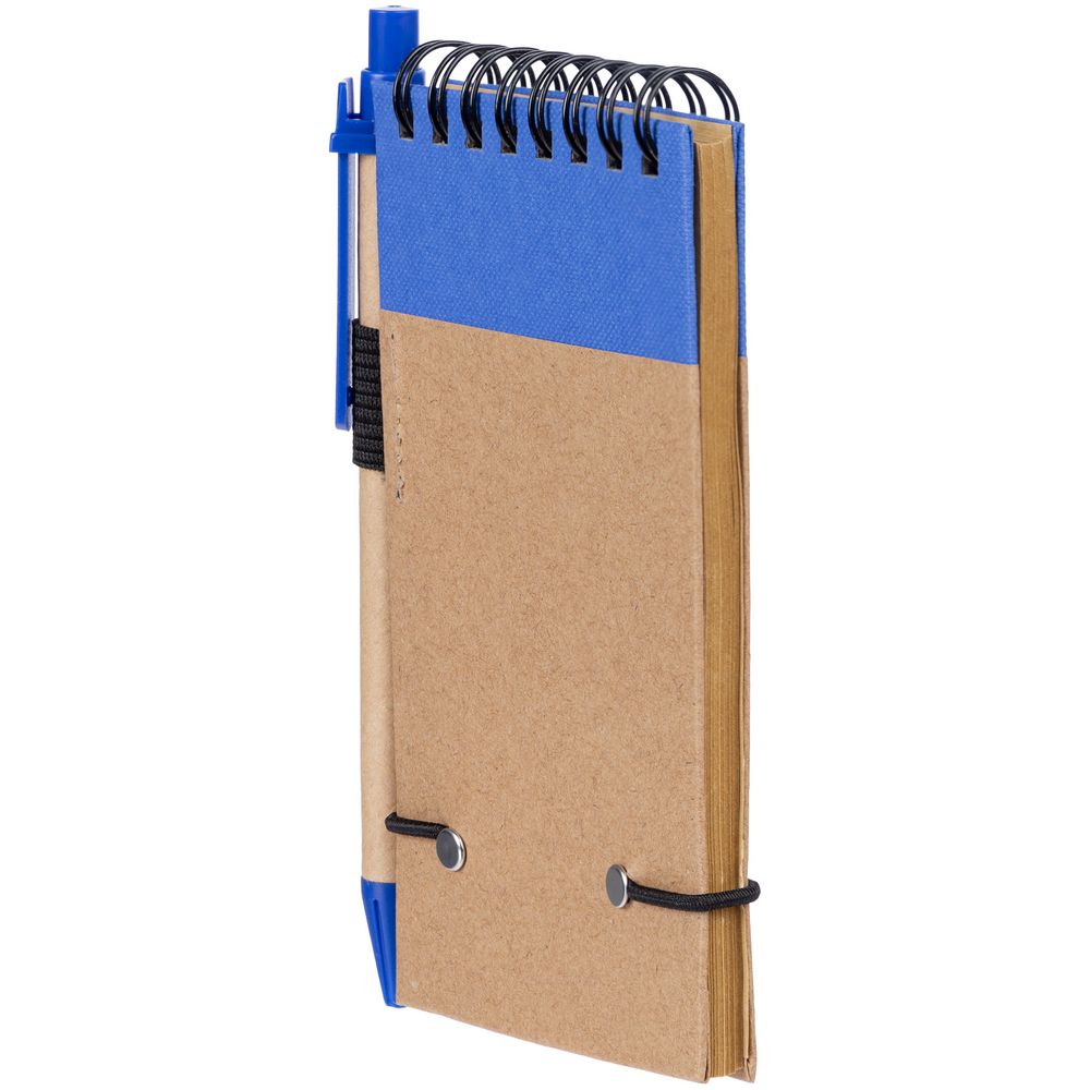 Блокнот на кольцах Eco Note с ручкой, синий-3