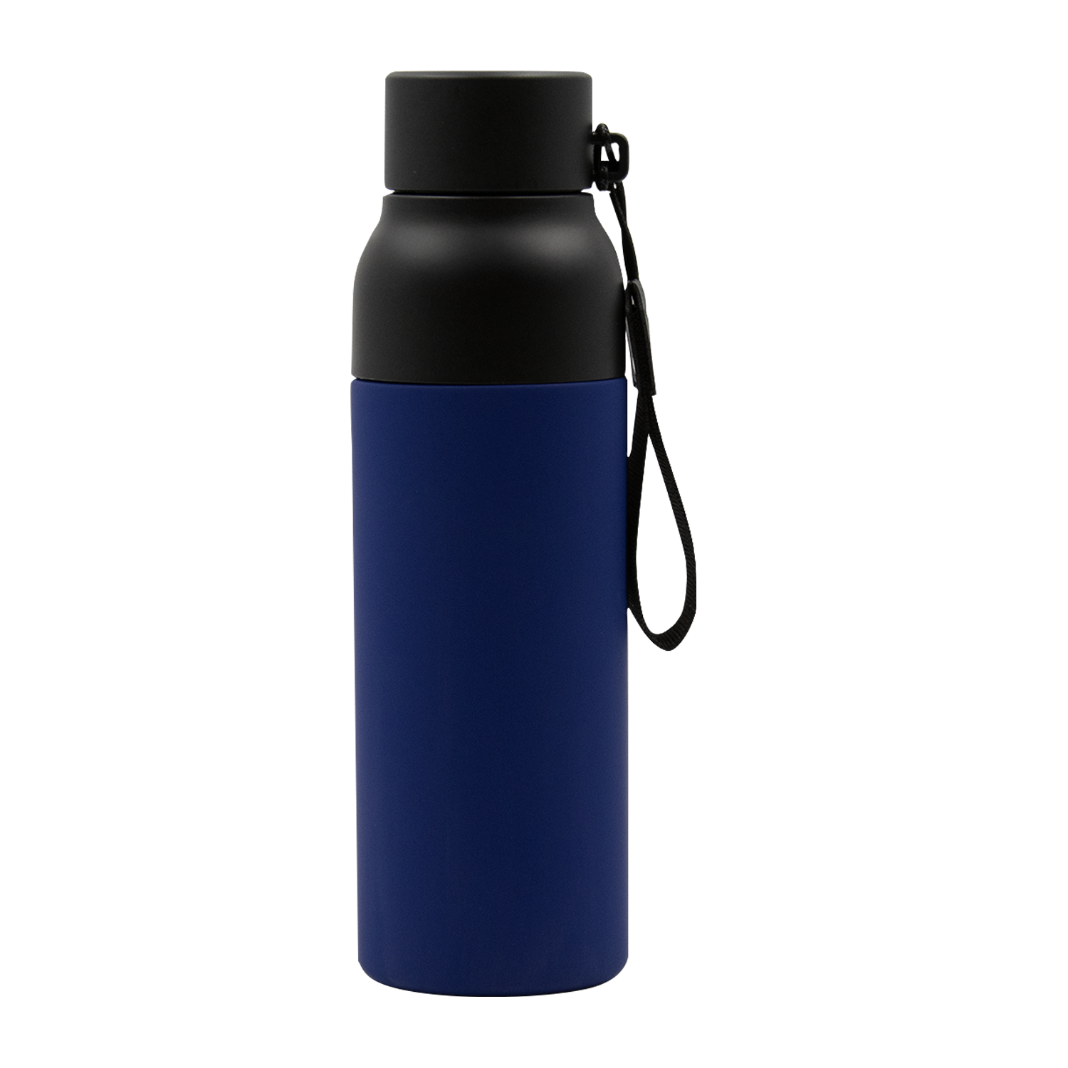 Термобутылка Button Black (черный с синим)-1