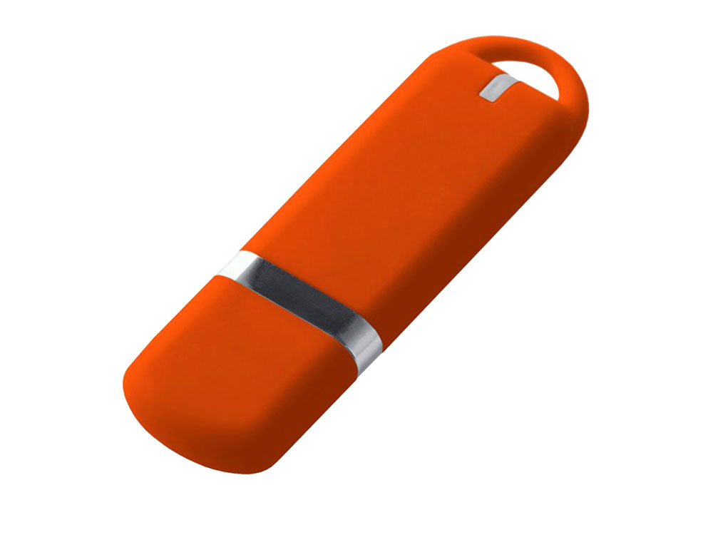 USB-флешка на 64 ГБ 3.0 USB, с покрытием soft-touch, оранжевый-0
