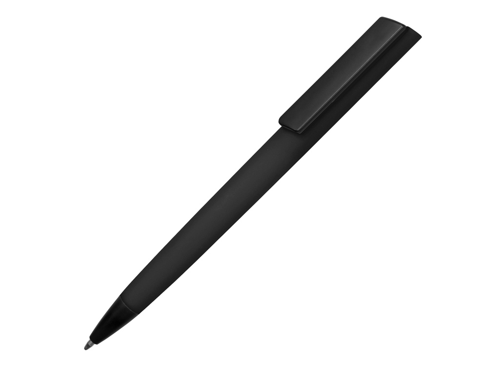 Ручка пластиковая шариковая C1 софт-тач, черный-0