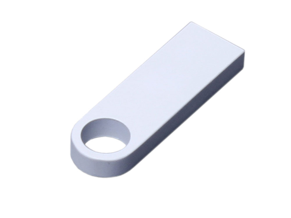 USB 2.0-флешка на 4 Гб с мини чипом и круглым отверстием, белый-0