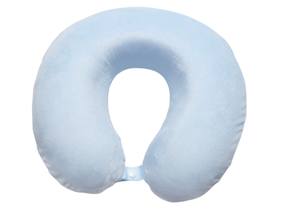 Подушка Basic из микрофибры с эффектом памяти U-shape, небесно голубой NEW-2