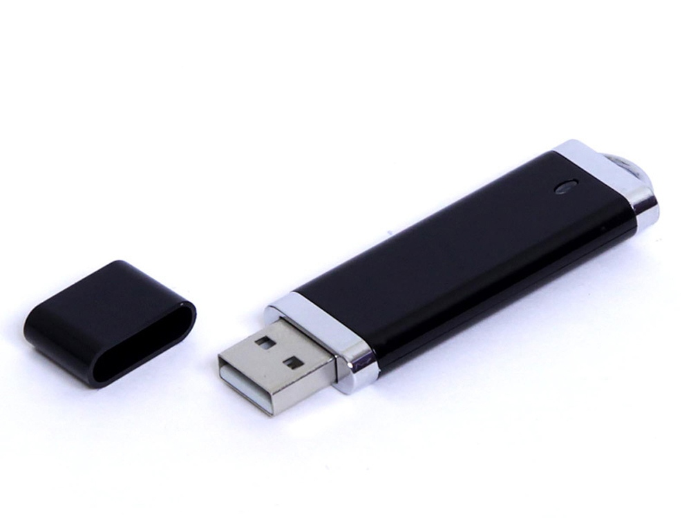 USB-флешка промо на 32 Гб прямоугольной классической формы, черный-0