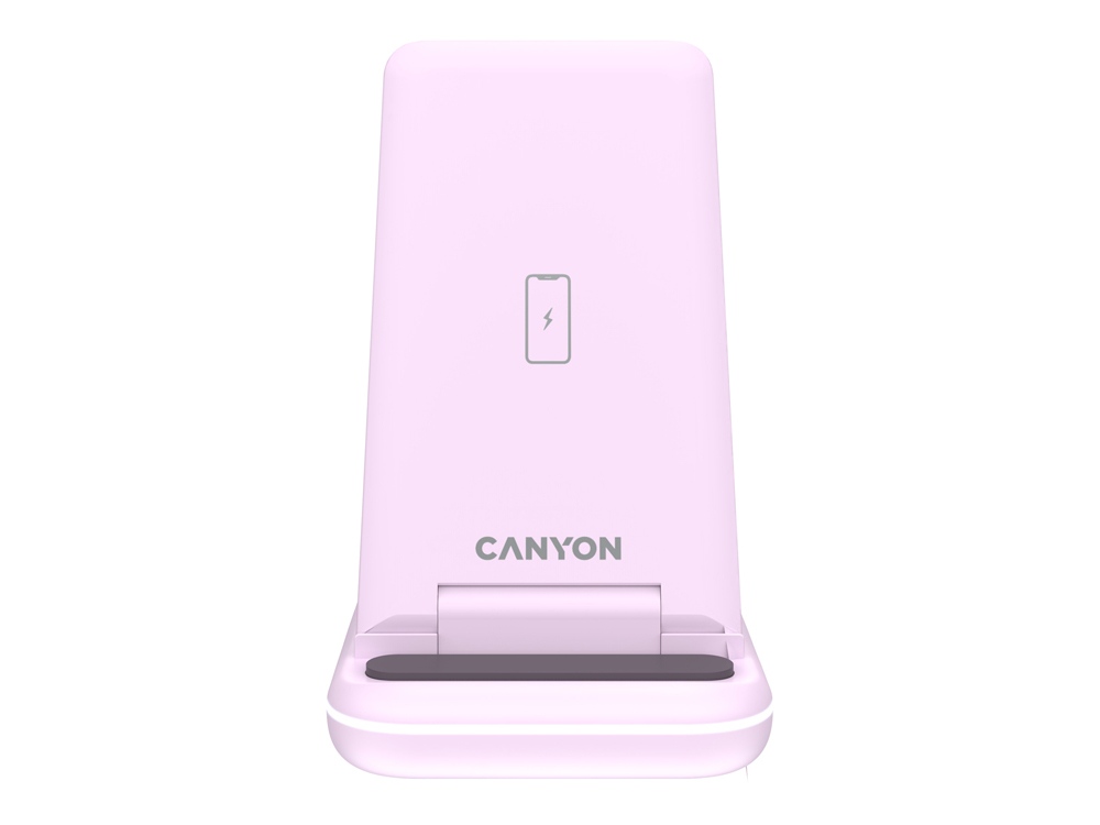 Беспроводное зарядное устройство 3-в-1 CANYON WS-304 (CNS-WCS304B), 15W, розовый-1