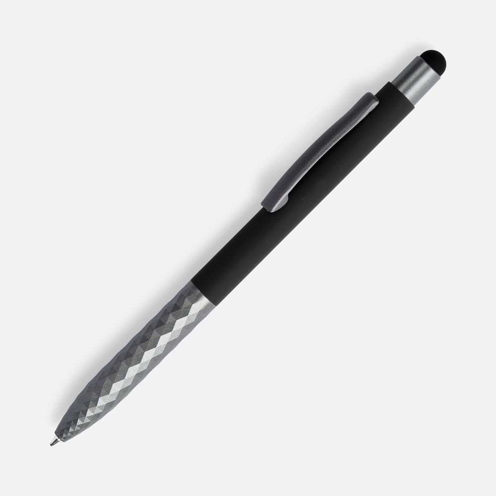 Ручка шариковая Digit Soft Touch со стилусом, черная-1
