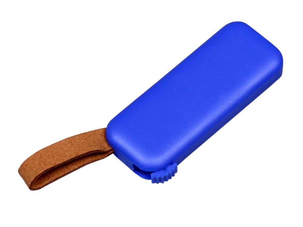 USB-флешка промо на 32 Гб прямоугольной формы, выдвижной механизм, синий-1