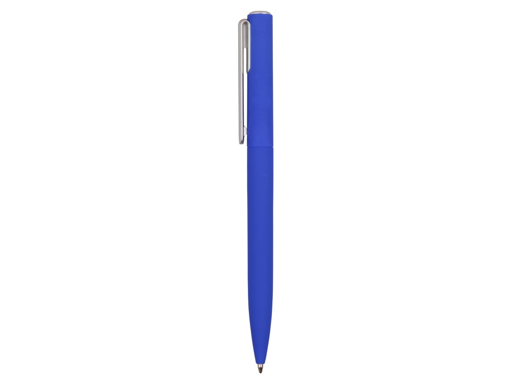 Ручка шариковая пластиковая Bon с покрытием soft touch, синий-2