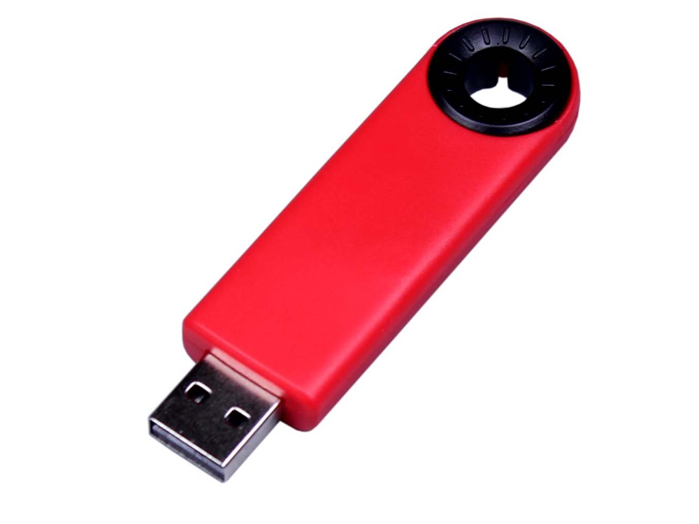 USB-флешка промо на 64 Гб прямоугольной формы, выдвижной механизм, черный-0