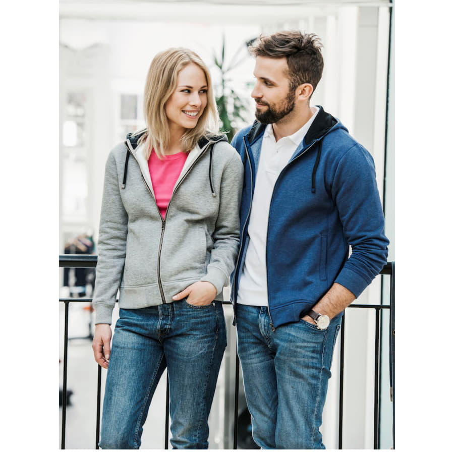 Толстовка женская CLASSIC HOODY FULL ZIP 300, серый меланж-2