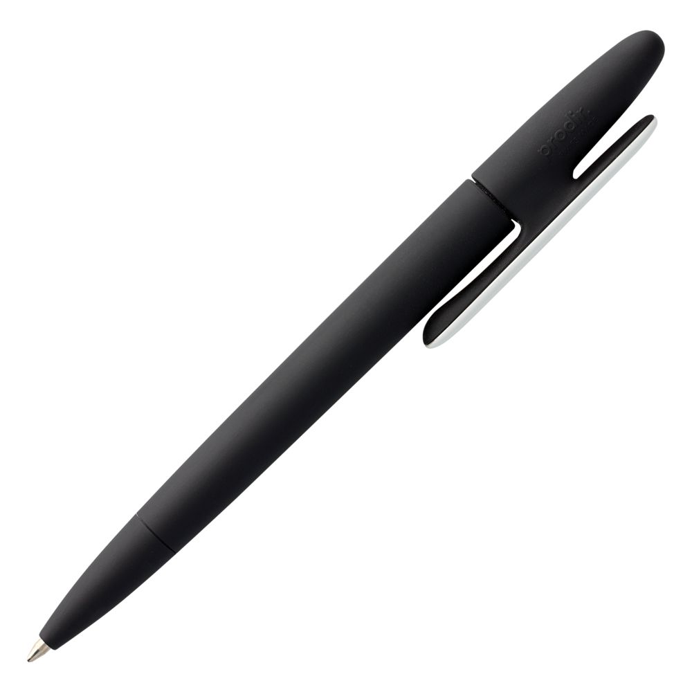 Ручка шариковая Prodir DS5 TRR-P Soft Touch, черная с белым-3