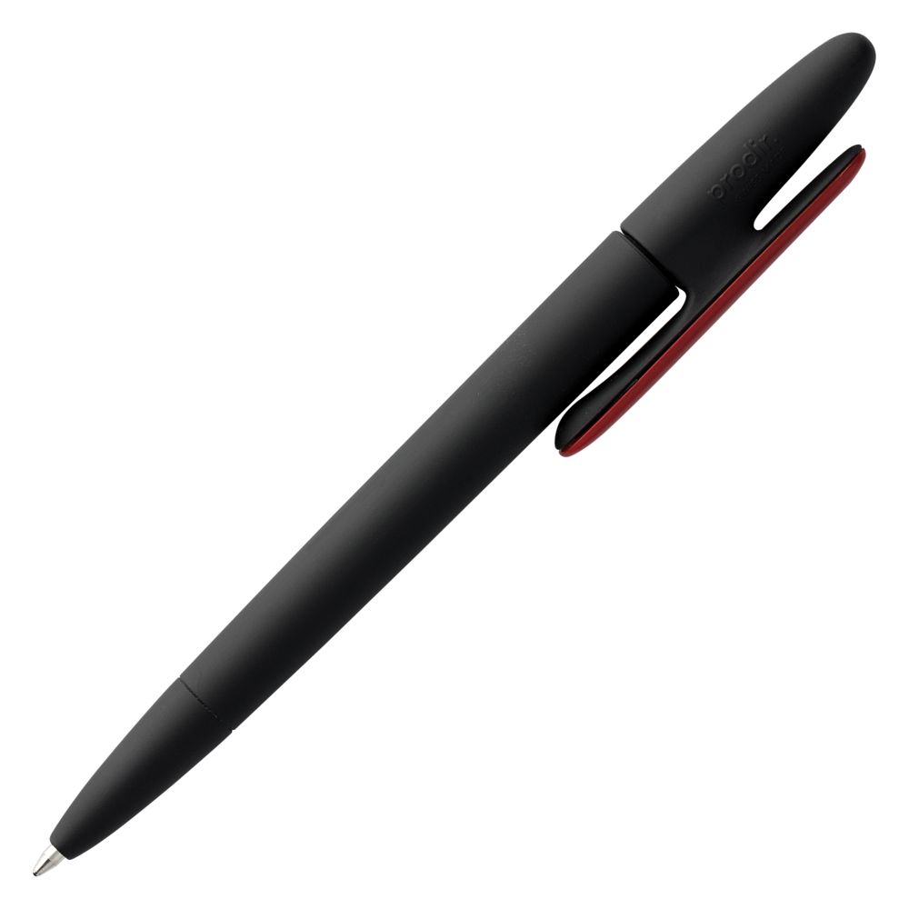 Ручка шариковая Prodir DS5 TRR-P Soft Touch, черная с красным-1