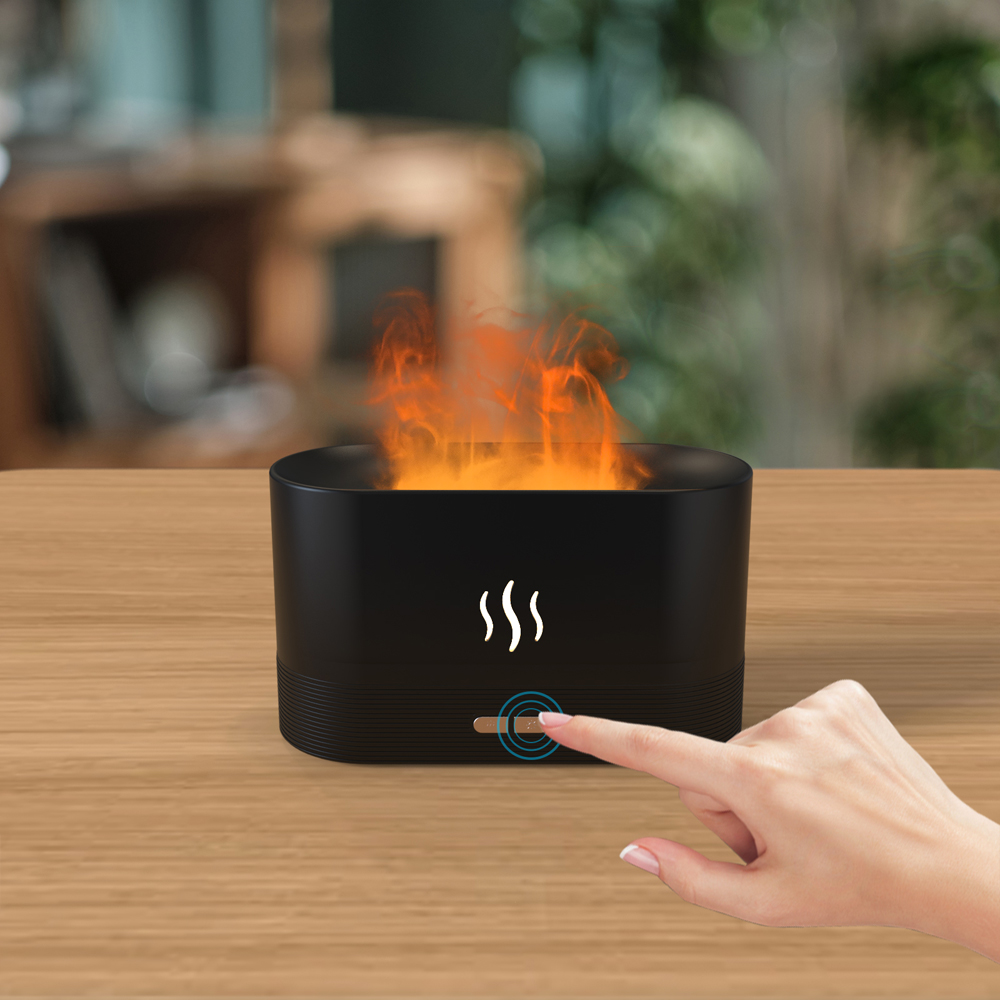 Светодиодный USB увлажнитель-ароматизатор Flame, Черный-3