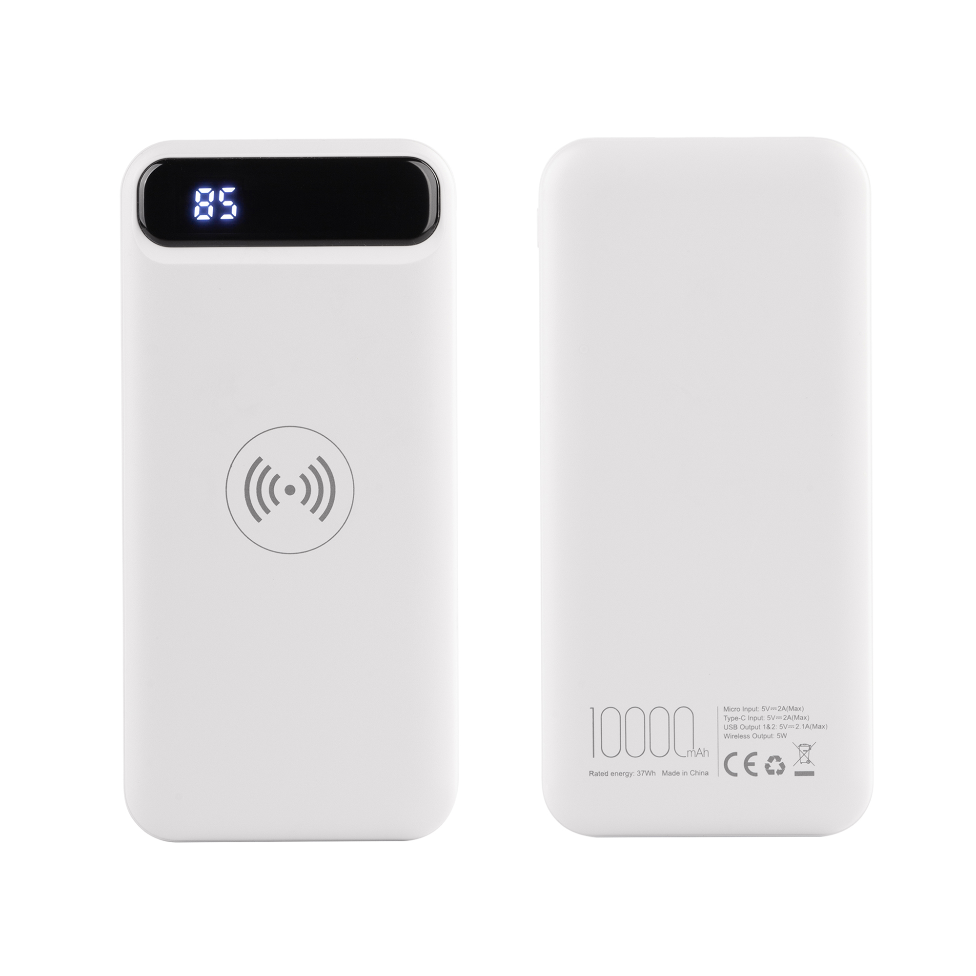 Беспроводное зарядное устройство "Quantum", 10000 mAh с цифровым индикатором заряда-4