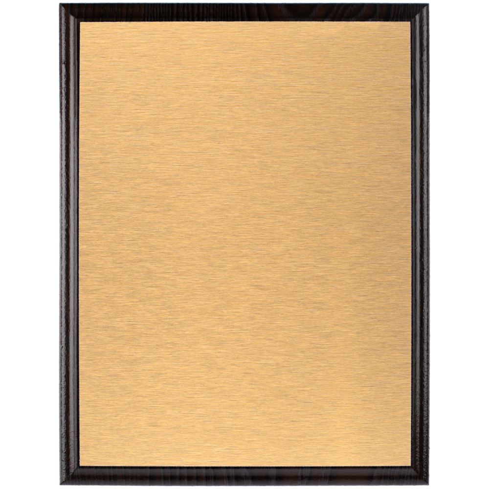 Плакетка Plaque, большая, венге с золотистой пластиной-1