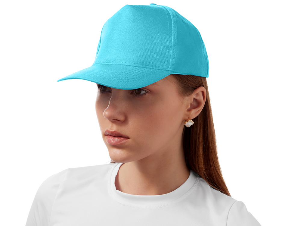 Бейсболка Poly 5-ти панельная 120 гр, лазурный-3