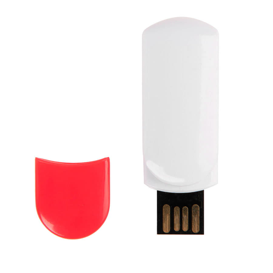 USB flash-карта "Alma" (8Гб), белый, красный-3
