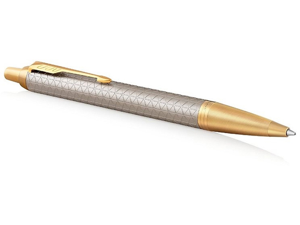 Шариковая ручка Parker IM Premium Warm Silver (grey)  GT, стержень: M, цвет чернил: blue, в подарочной упаковке.-2