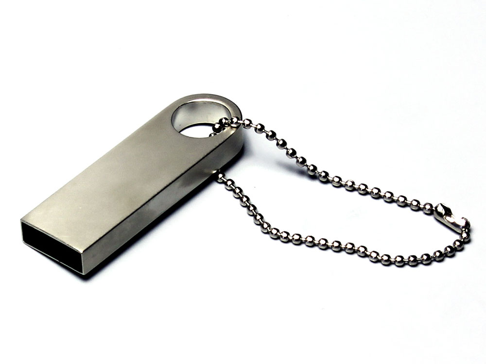 USB 2.0-флешка на 4 Гб с мини чипом и круглым отверстием, серебристый-0