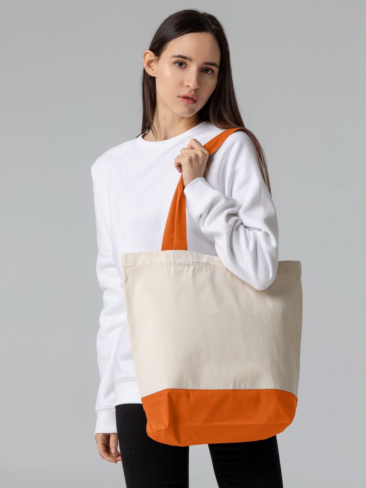 Холщовая сумка Shopaholic, оранжевая-3