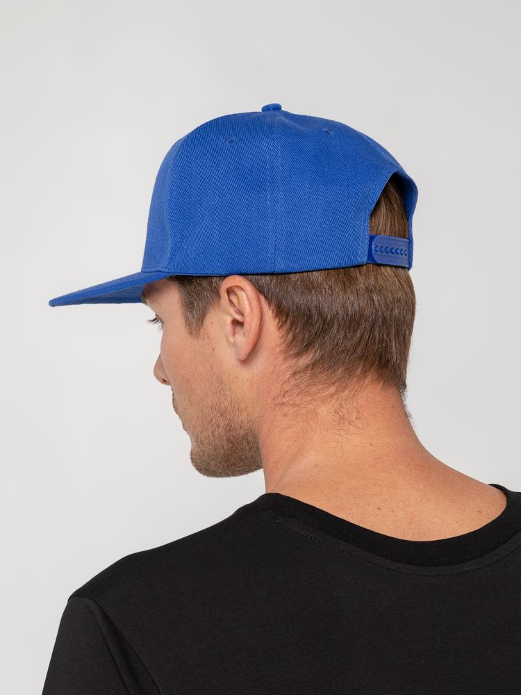 Бейсболка Snapback с прямым козырьком, ярко-синяя-5