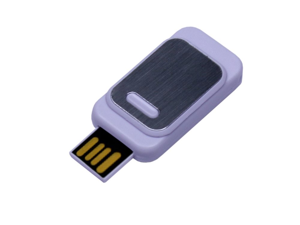 USB-флешка промо на 32 Гб прямоугольной формы, выдвижной механизм, белый-0